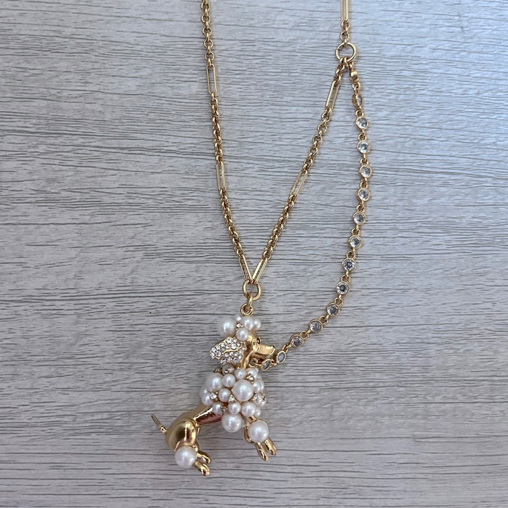 Kate Spade Poodles and Poms Pearl Statement Pendant Necklace